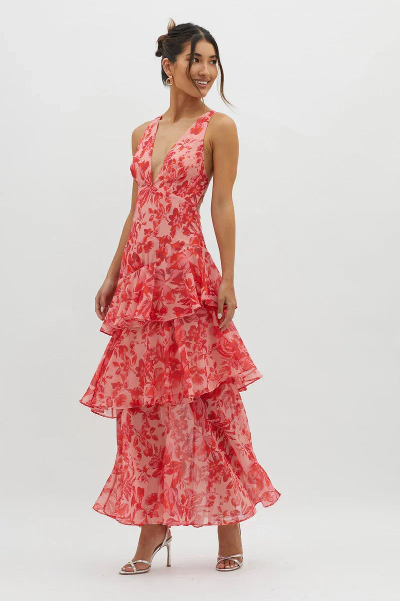 LISA | Abito midi floreale elegante
