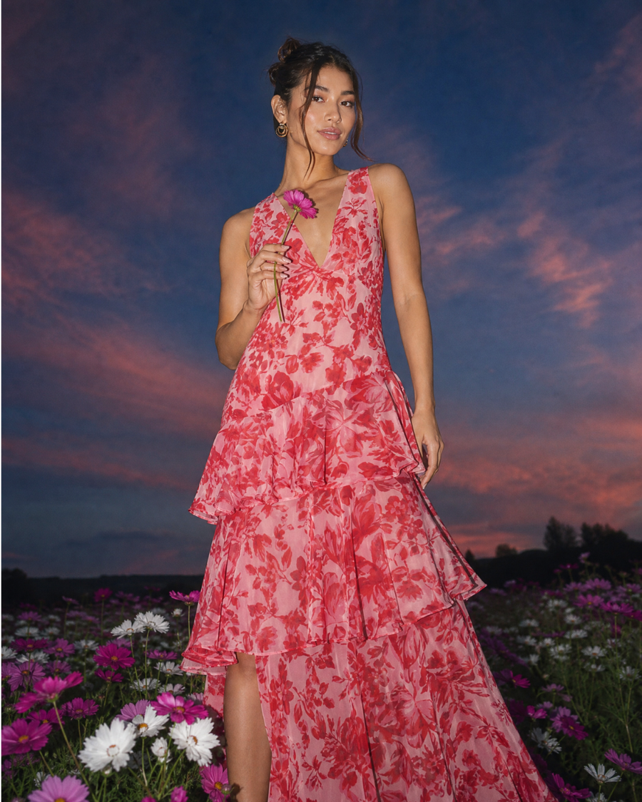 LISA | Abito midi floreale elegante